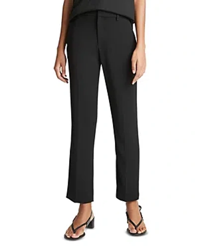 Vince Tailored Crepe Straight Leg Trousers In Black