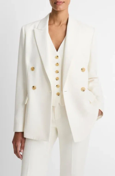 Vince Tailored Double Breasted Blazer In Neutral