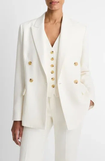 Vince Tailored Double Breasted Blazer In White