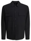 Vince Button-front Wool Overshirt In Black