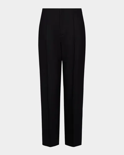 Vince Tailored Straight-leg Wool Trousers In Black