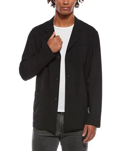 Vince Tailored Wool-blend Utility Blazer In Black