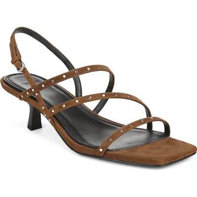 Vince Tania Studded Leather Strappy Sandal In Brown