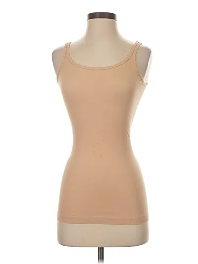 Pre-owned Vince Tank Top Tan Strapless Neckline Tops In Brown