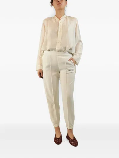 Pre-owned Vince Tapered-leg Trousers In White