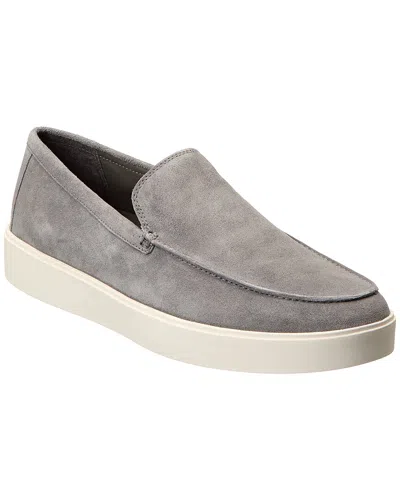 Vince Men's Fletcher Perforated Suede Slip-on Sneakers In Smoke