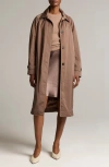 Vince Technical Car Coat In Brown