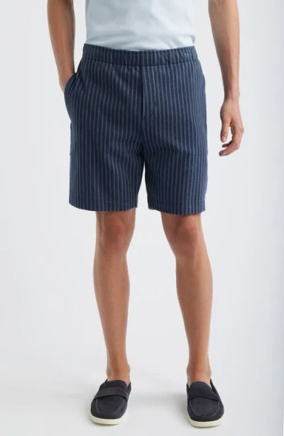 Vince Terra Stripe Shorts In Blue