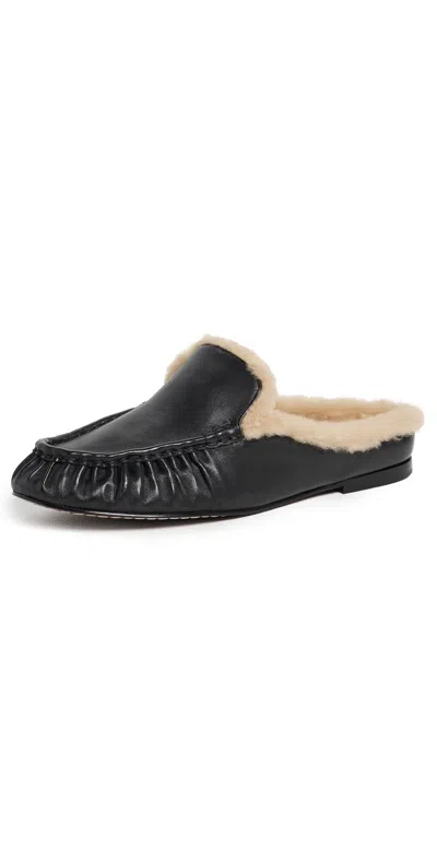 Vince Tevin Shearling Suede Mules In Brown