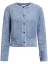 Vince Textured Buttoned Cardigan In Blue