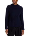 Vince Textured Cable Knit Funnel Neck Sweater In Coastal