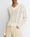 Vince Open Stitch Cable Sweater In White