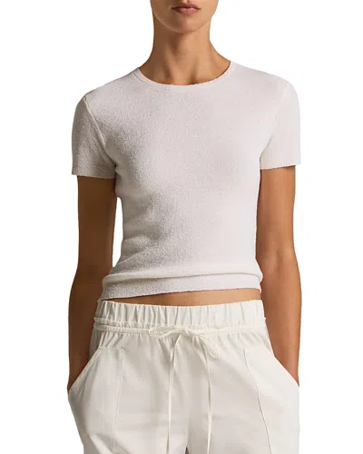 Vince Textured Crewneck Top In Gray