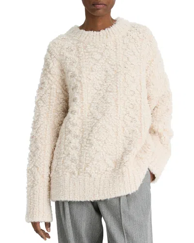 Vince Textured Loop Stitch Sweater In Off White
