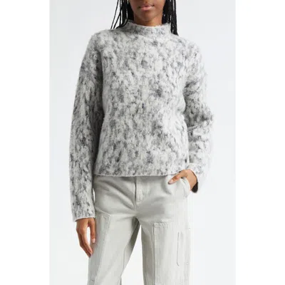 Vince Textured Merino Wool Blend Sweater In Grey Onyx
