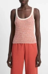 Vince Textured Microstripe Sweater In Pink