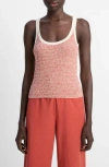 Vince Textured Microstripe Sweater In Pink