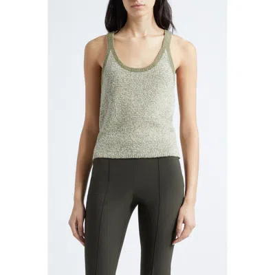 Vince Textured Microstripe Tank In Green