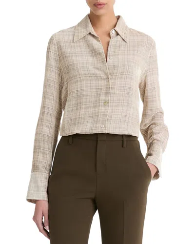 VINCE VINCE TEXTURED PLAID BUTTON-DOWN SHIRT