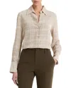 Vince Textured Plaid Button-down Shirt In White