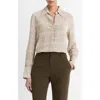Vince Textured Plaid Button Down Shirt In Ceramic Multi In Ceramic Multi