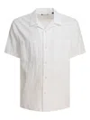 Vince Short Sleeves Textured Fabric Shirt With Chest Pockets In White