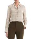 Vince Textured Plaid Button Down Shirt In Ceramic Multi In Ceramic Multi