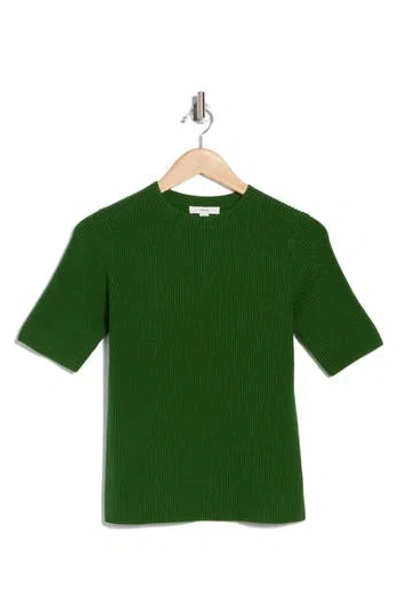 Vince Textured Short Sleeve T-shirt In Emerald