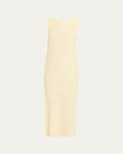 Vince Textured Sleeveless Midi Dress In Neutral