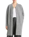 Vince Sculpted Wool-blend Car Coat In Medium Heather Grey