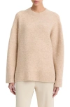 Vince Textured Soft Sculpt Sweater In Heather Wheat Cream