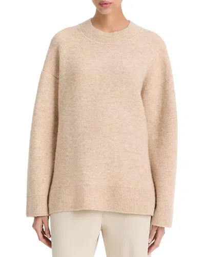 Vince Textured Soft Sculpt Sweater In Heather Wheat Cream