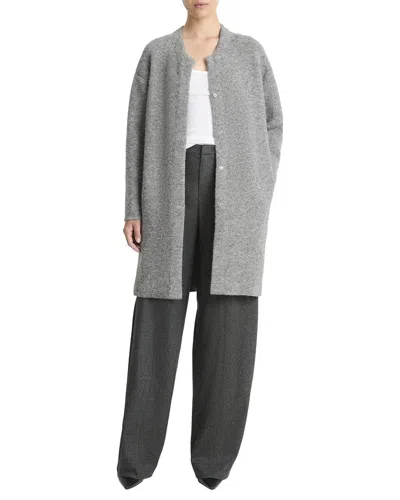 Vince Textured Soft Sculpt Wool & Alpaca-blend Car Coat In Grey