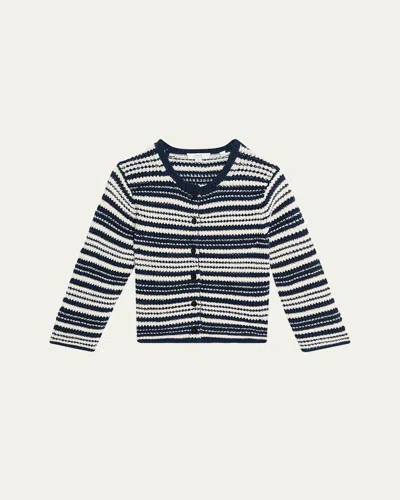 VINCE TEXTURED STRIPE CARDIGAN