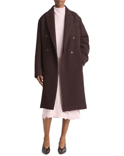VINCE VINCE TEXTURED WOOL-BLEND DOUBLE BREASTED COAT