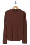 Vince Thermal Cotton Blend Long Sleeve Crewneck T-shirt In Washed Sienna