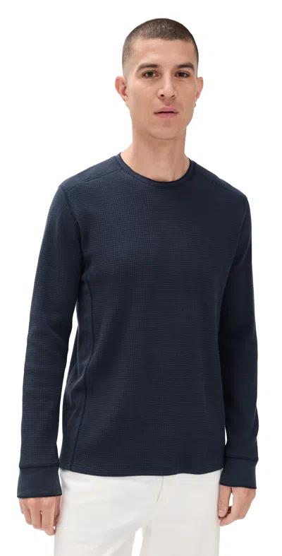 Vince Thermal Crew Shirt Coastal In Blue