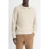 Vince Thermal Knit Boiled Cashmere Sweater In Runyon/bone