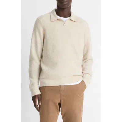 Vince Thermal Knit Boiled Cashmere Sweater In H Runyon/bone