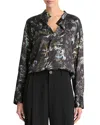 Vince Thistle Silk Button-up Shirt In Aqua Shadow