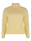 Vince Three-quarter Sleeve Turtleneck Sweater In Gold