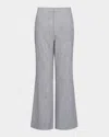 Vince Ticking Striped Linen-blend Trousers In Iris Slateoff White