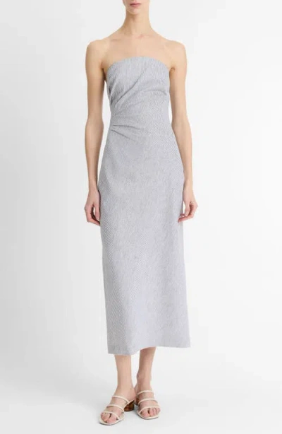 VINCE VINCE TICKING STRIPE SLEEVELESS MAXI DRESS