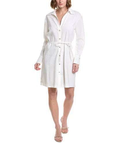 Vince Tie-back Linen-blend Mini Dress In White