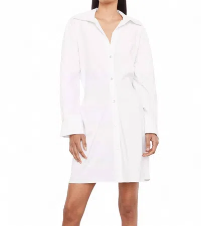 Vince Tie-back Shirt Dress In Optic White