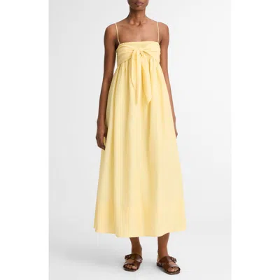 Vince Tie-front Cotton Maxi Dress In Yellow