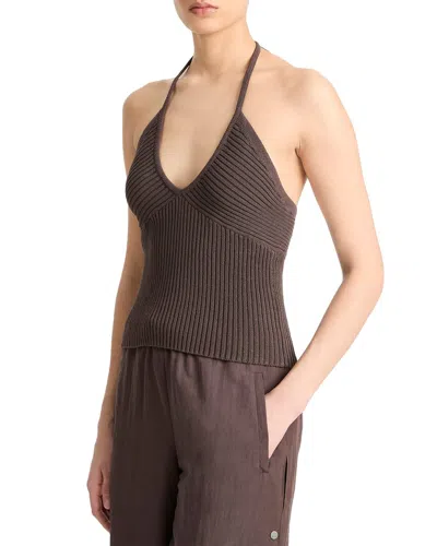 Vince Tie Halter Sweater In Black