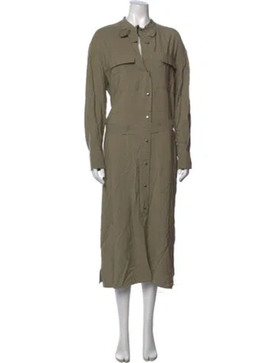 Pre-owned Vince Tie Neck Long Dress W/ Tags In Green