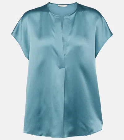 VINCE TIE-NECK SILK BLOUSE