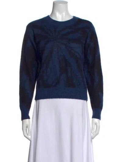 Pre-owned Vince Tie-dye Print Crew Neck Sweater In Blue